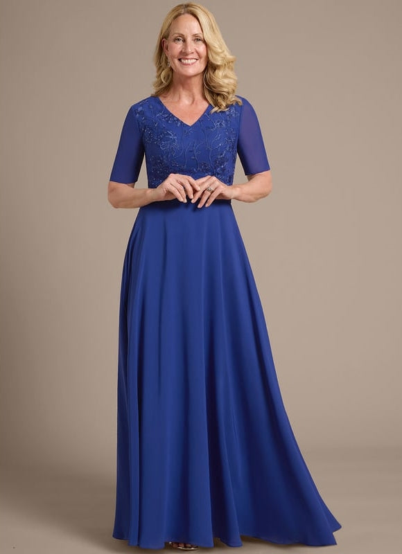 Robe Chic Longue Bleu Cobalt - gallery 5