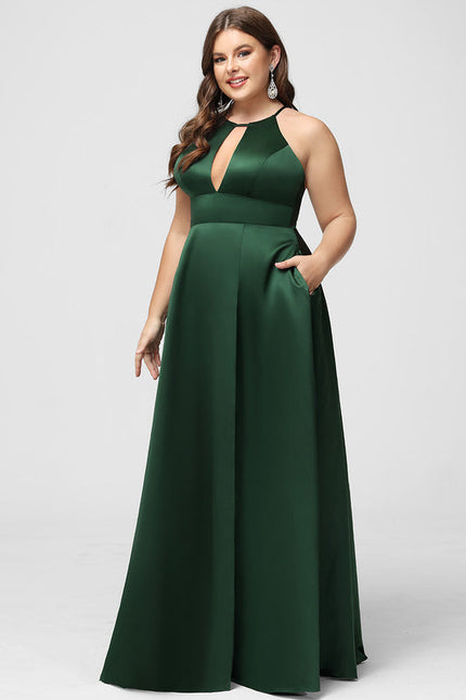 Robe Chic Vert Émeraude Satin - gallery 9