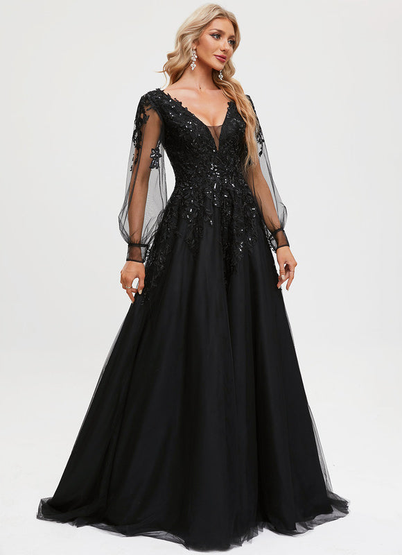 Robe Chic Noir Éblouissant - gallery 6
