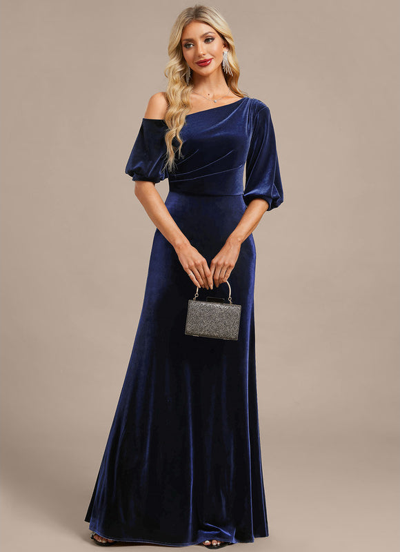 Robe Chic Velours Bleu Nuit