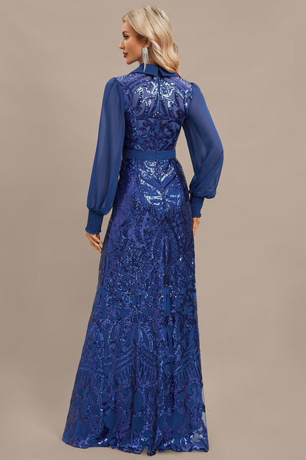 Robe Chic Bleu Pailletée - gallery 7