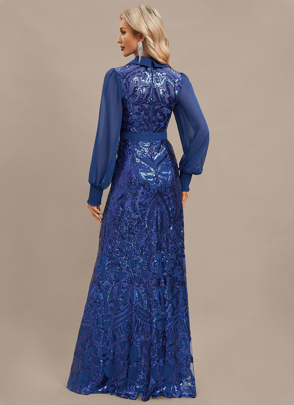 Robe Chic Bleu Pailletée - gallery 7