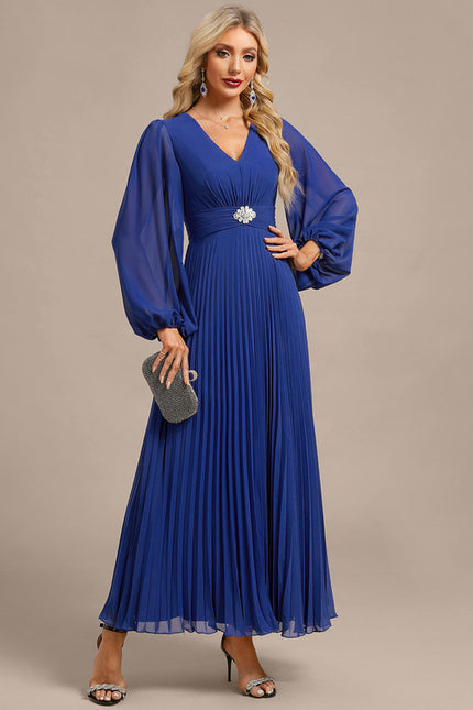Robe Chic Plissée Bleu Royal - gallery 4