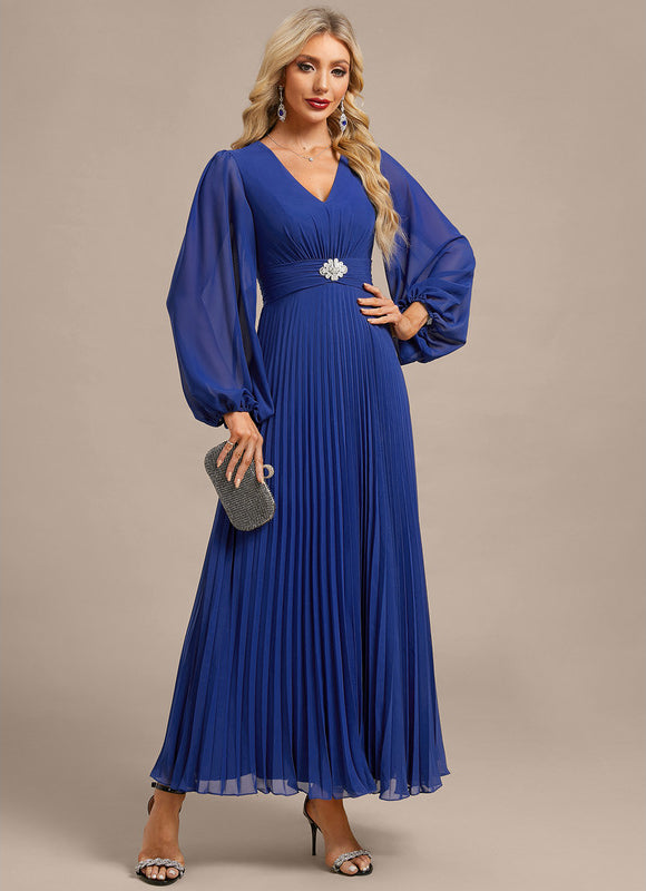 Robe Chic Plissée Bleu Royal - gallery 4