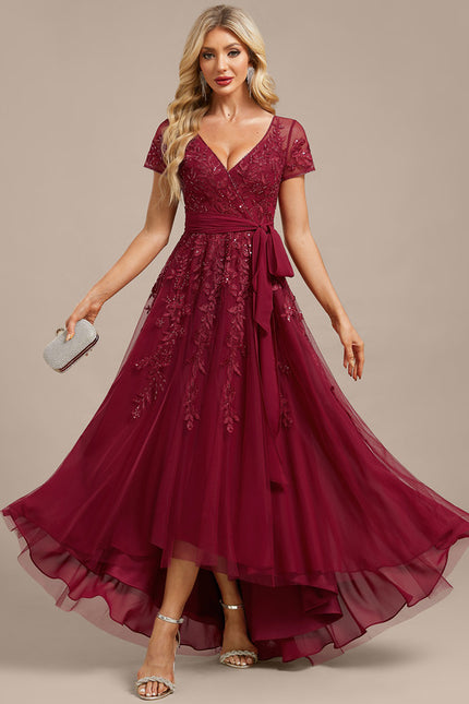 Robe Chic Vaporeuse Bordeaux - gallery 2