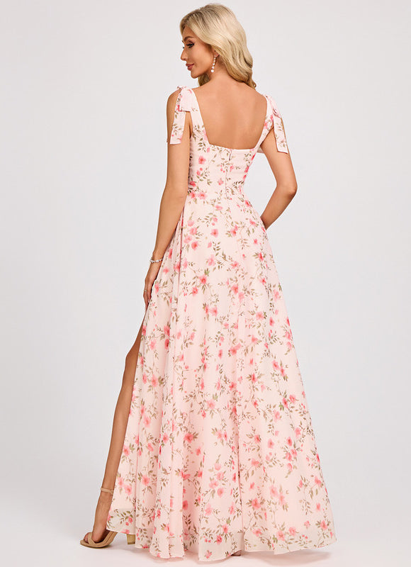 Robe Chic Longue Verte Élégante - gallery 5