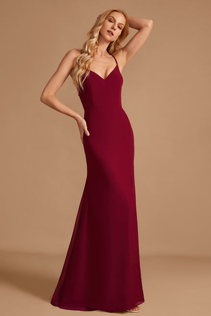 Robe Chic Rouge Élégant Longueur - gallery 3