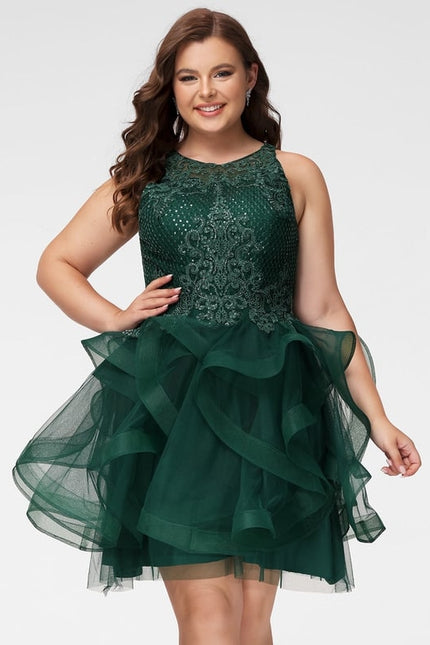 Robe Chic Verte Tulle Paillettes - gallery 8