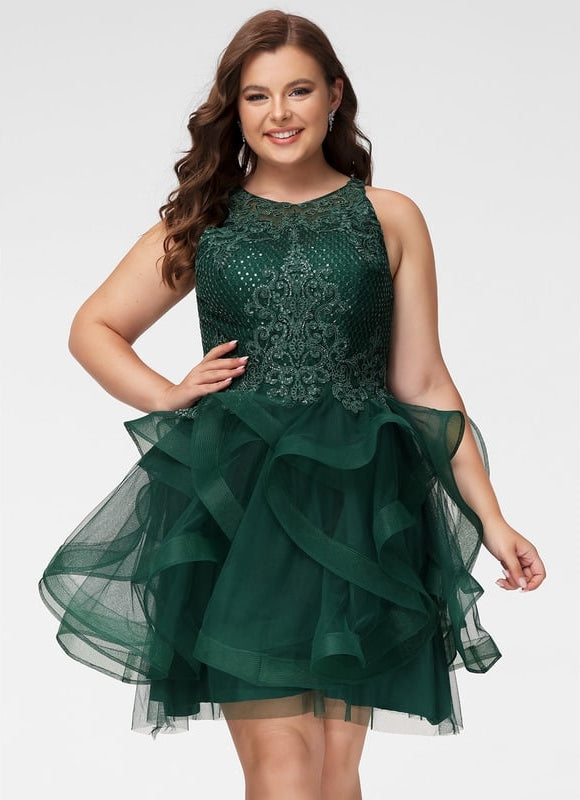 Robe Chic Verte Tulle Paillettes - gallery 8