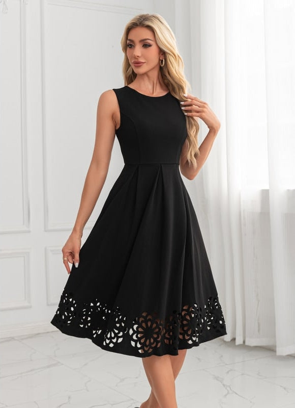Robe Chic Noire Ajourée - gallery 3