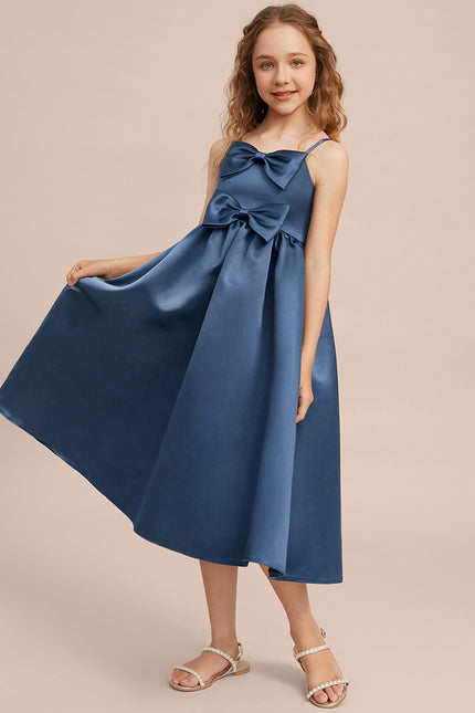 Robe Chic Satin Bleu Élégant - gallery 3