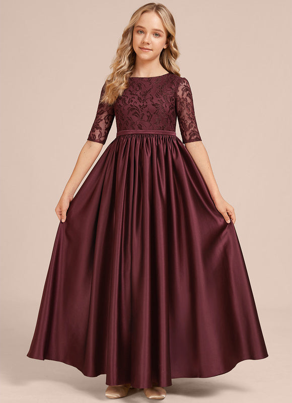 Robe Chic Longue Dentelle Bordeaux - gallery 4