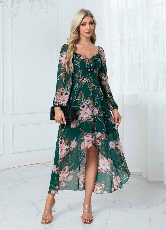 Robe Chic Florale Asymétrique - gallery 4
