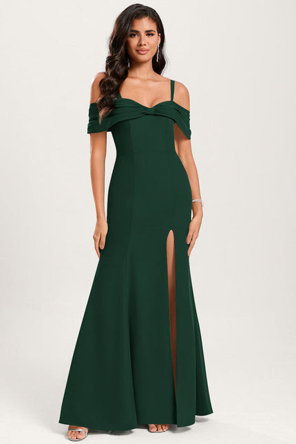 Robe Chic Verte Élégance Longue - gallery 3