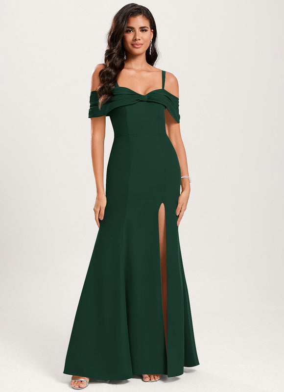Robe Chic Verte Élégance Longue - gallery 3
