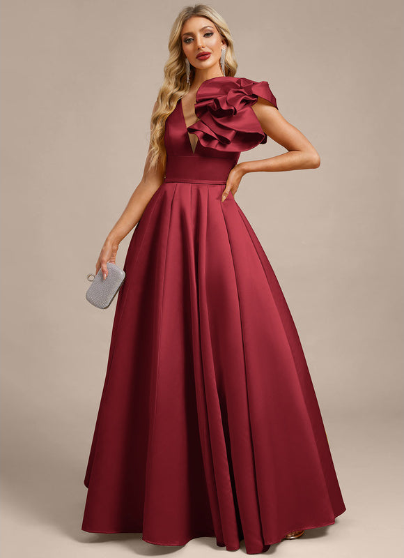 Robe Chic Bordeaux Asymétrique - gallery 2