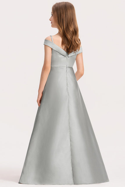 Robe Chic Satinée Grise Élégante - gallery 2