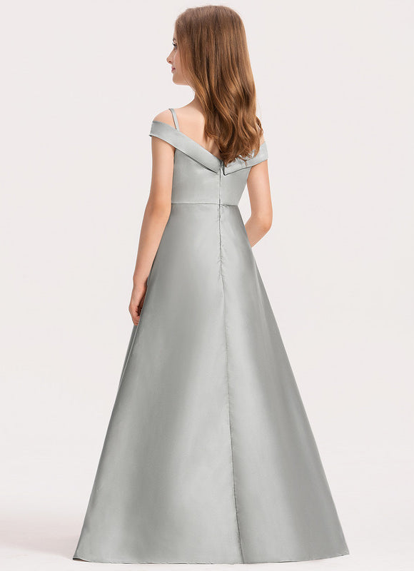 Robe Chic Satinée Grise Élégante - gallery 2