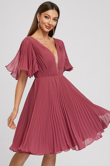 Robe Chic Bleu Plissé Élégant - gallery 3