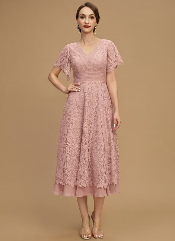Robe Chic Dentelle Molletonnée - gallery 4