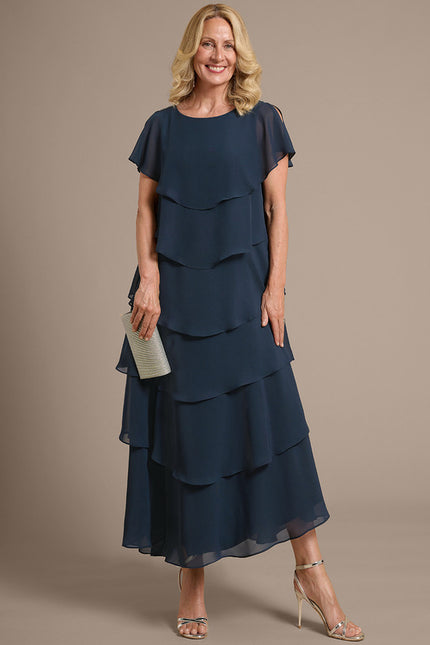 Robe Chic Drapée Marine