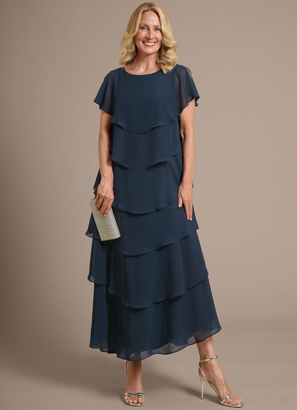 Robe Chic Drapée Marine