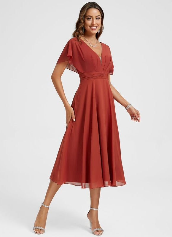 Robe De Cocktail Rouge Pour Mariage Chic - gallery 4