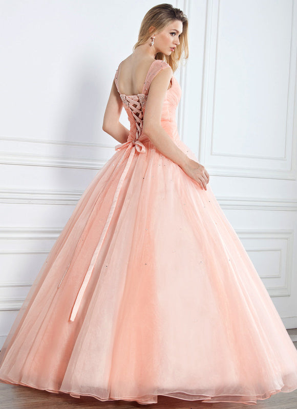 Robe Chic Rêve Pêche Satiné - gallery 2