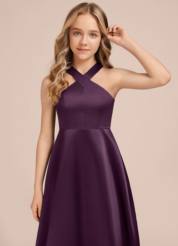 Robe Chic Satinée Prune - gallery 3