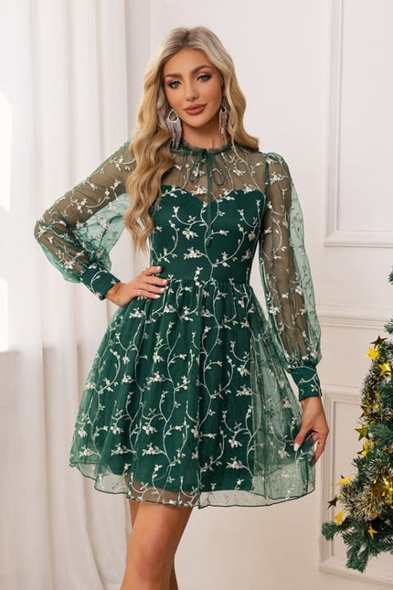 Robe Chic Émeraude Florale