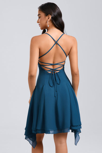 Robe Chic Asymétrique Aqua - gallery 7