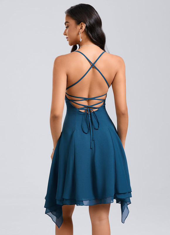 Robe Chic Asymétrique Aqua - gallery 7