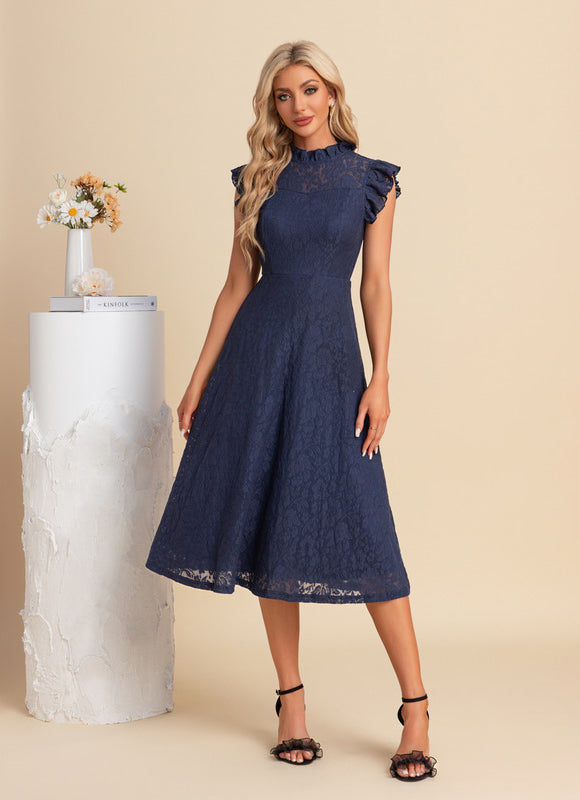Robe Chic Dentelle Grise - gallery 4