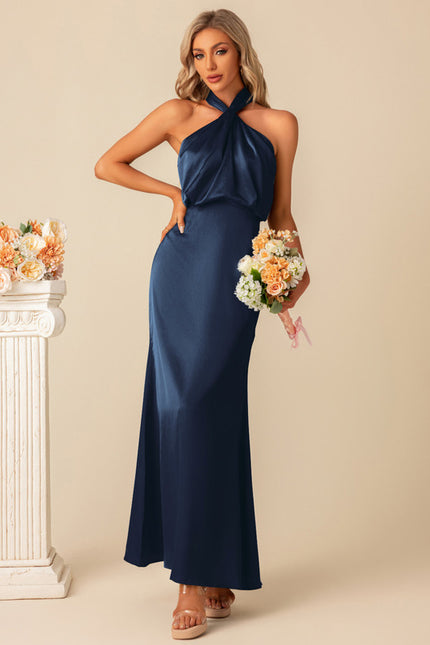 Robe Chic Satinée Sage - gallery 8