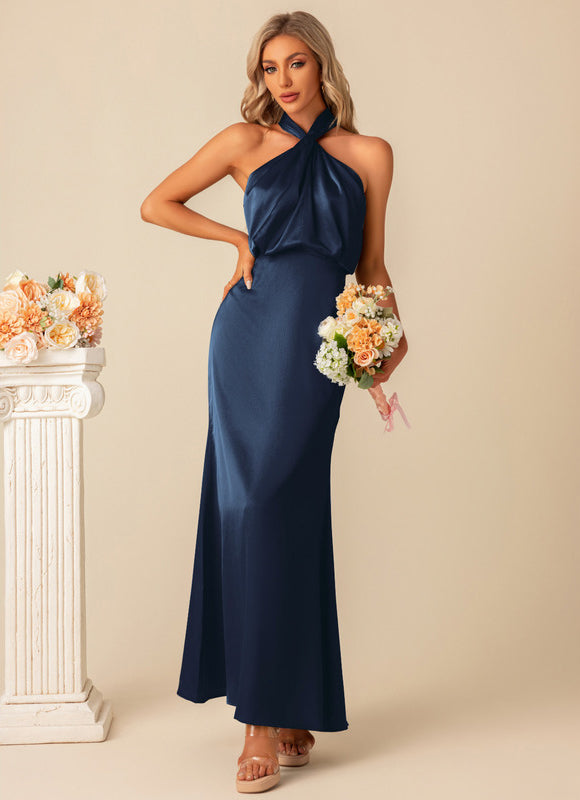 Robe Chic Satinée Sage - gallery 8