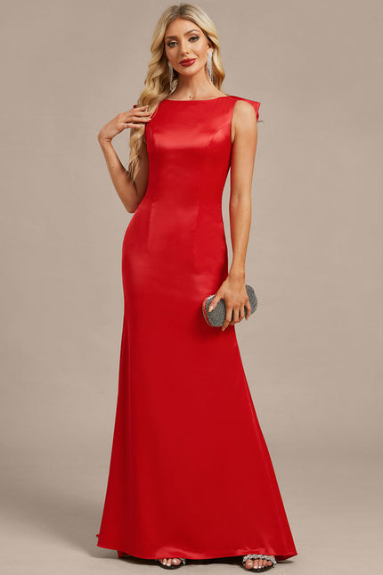 Robe Chic Satin Rouge Élégant - gallery 1