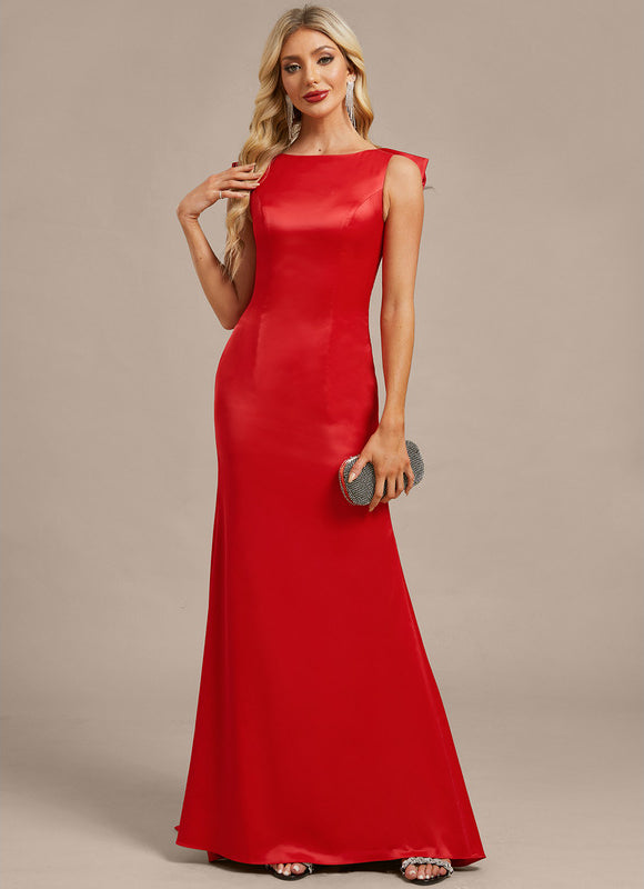 Robe Chic Satin Rouge Élégant - gallery 1