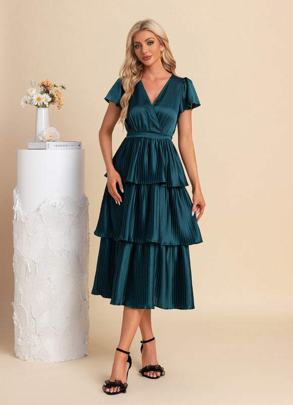 Robe Chic Plissée Satinée - gallery 1