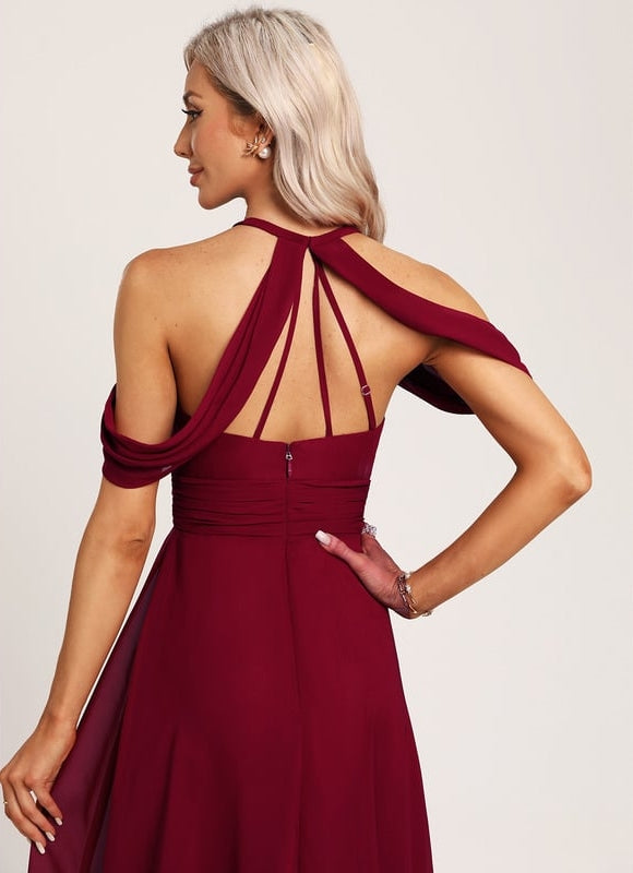 Robe Chic Bleu Drapé - gallery 2