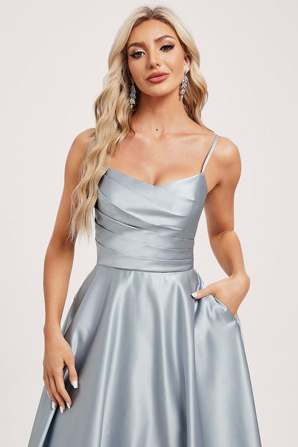 Robe Chic Satinée Aigue-Marine - gallery 3