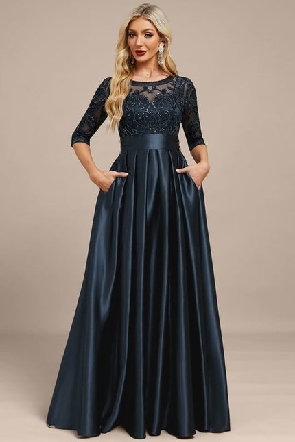 Robe Chic De Soirée Satinée - gallery 2