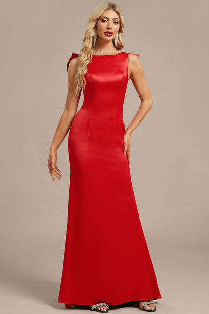 Robe Chic Satin Rouge Élégant - gallery 4