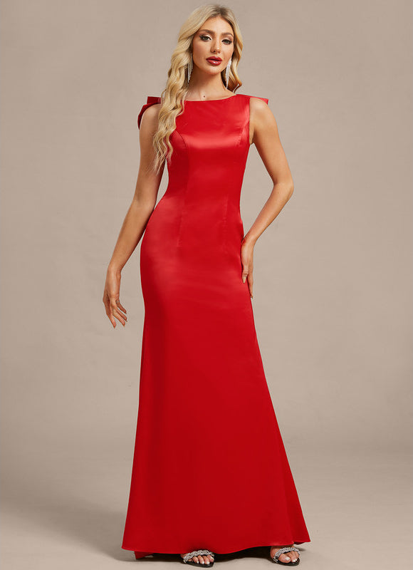 Robe Chic Satin Rouge Élégant - gallery 4