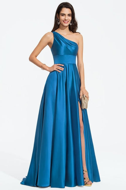 Robe Chic Satin Azur Éclatant