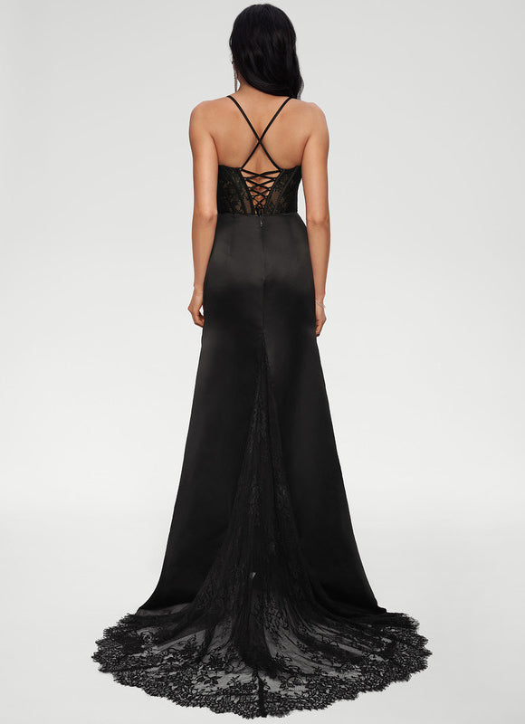Robe Chic Noir Satiné Chic - gallery 3