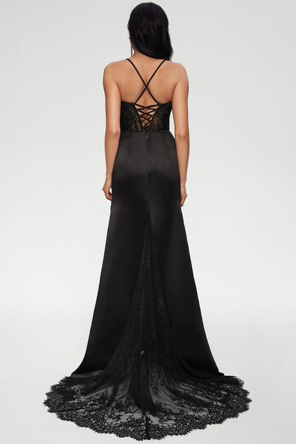 Robe Chic Noir Satiné Chic - gallery 3