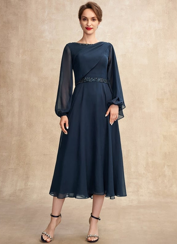 Robe Chic Bleu Nuit Élégante