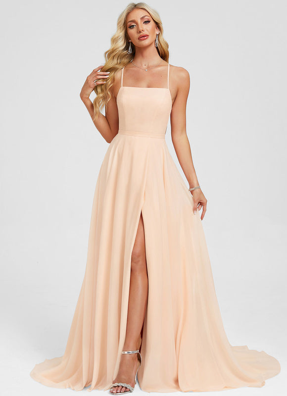 Robe Chic Mousseline Pêche - gallery 2