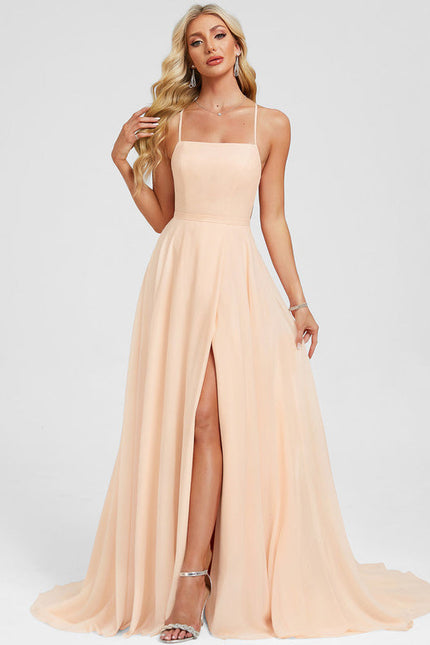 Robe Chic Mousseline Pêche - gallery 2
