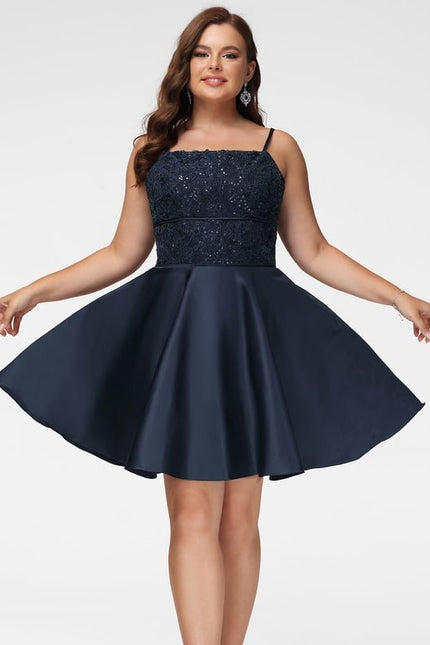 Robe Chic Marine Satinée Élégante - gallery 3